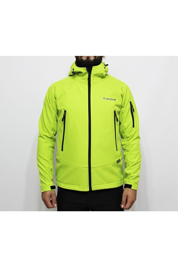 معطف أخضر فوسفور للرجال - 1