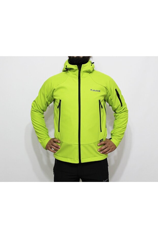 معطف أخضر فوسفور للرجال - 3