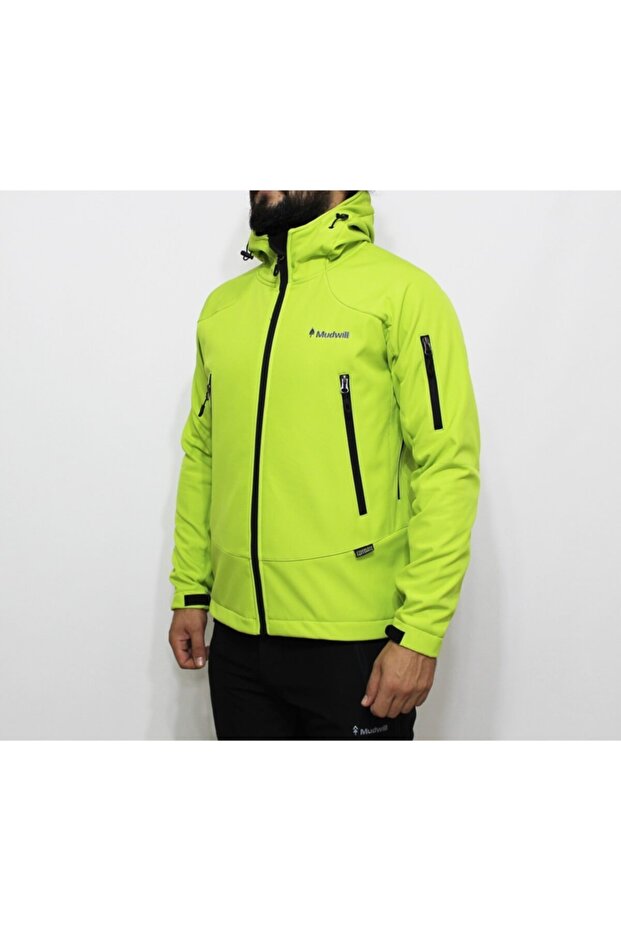 معطف أخضر فوسفور للرجال - 4