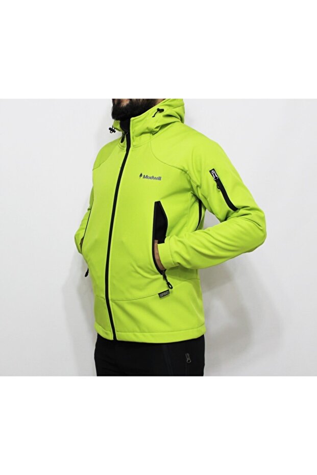 معطف أخضر فوسفور للرجال - 5