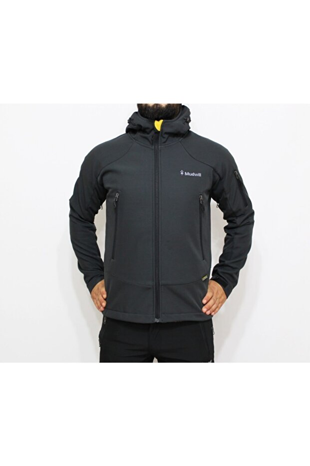 Erkek Antrasit Softshell  Mont Ceket - 2