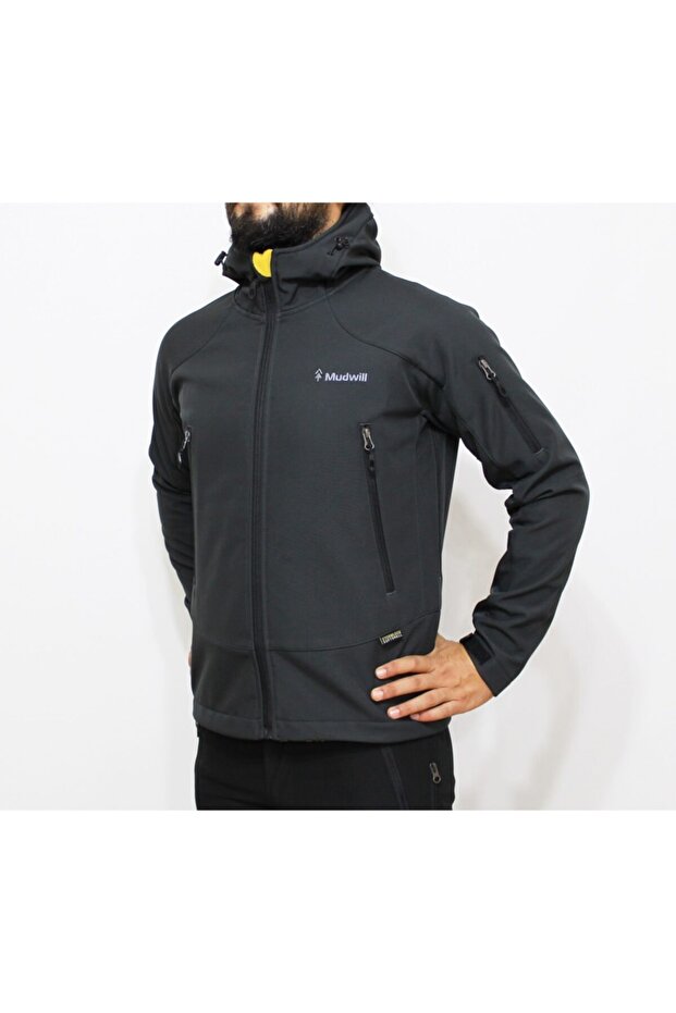 Erkek Antrasit Softshell  Mont Ceket - 3