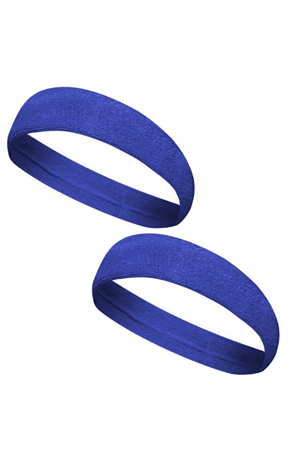 Sports Towel Headband, Forehead Sweat Band 2 Pieces Blue