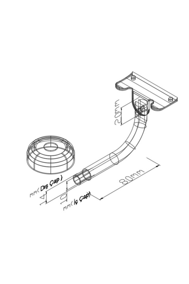 Paslanmaz Duvar Tutamak 100 Cm - 4