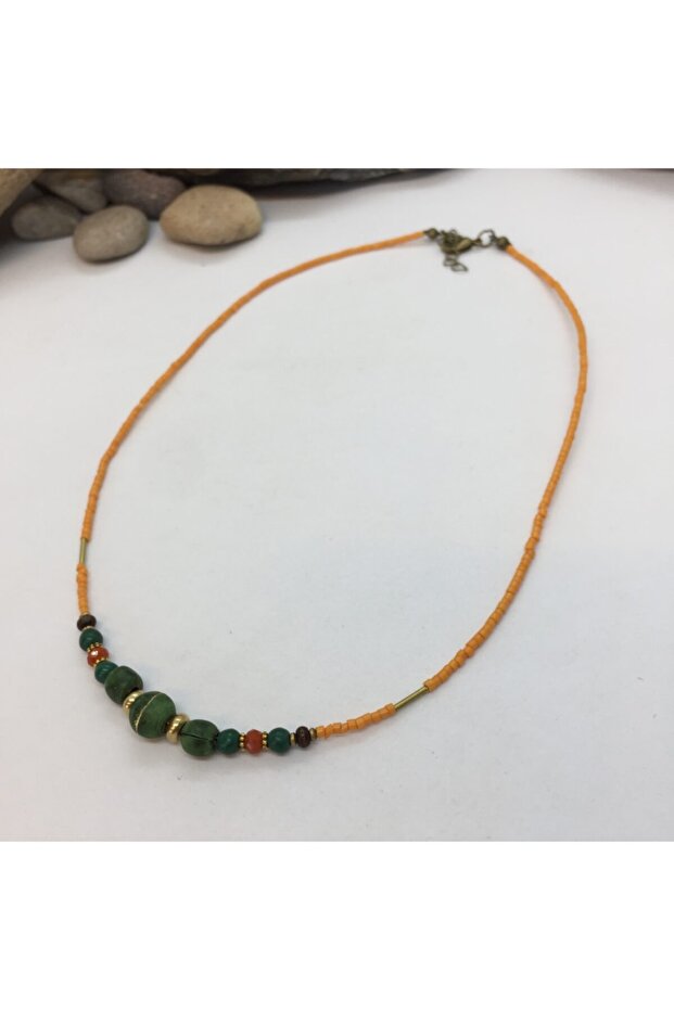 Yellow Handmade Ethnic Authentic Bohemian Afghan Bead Necklace