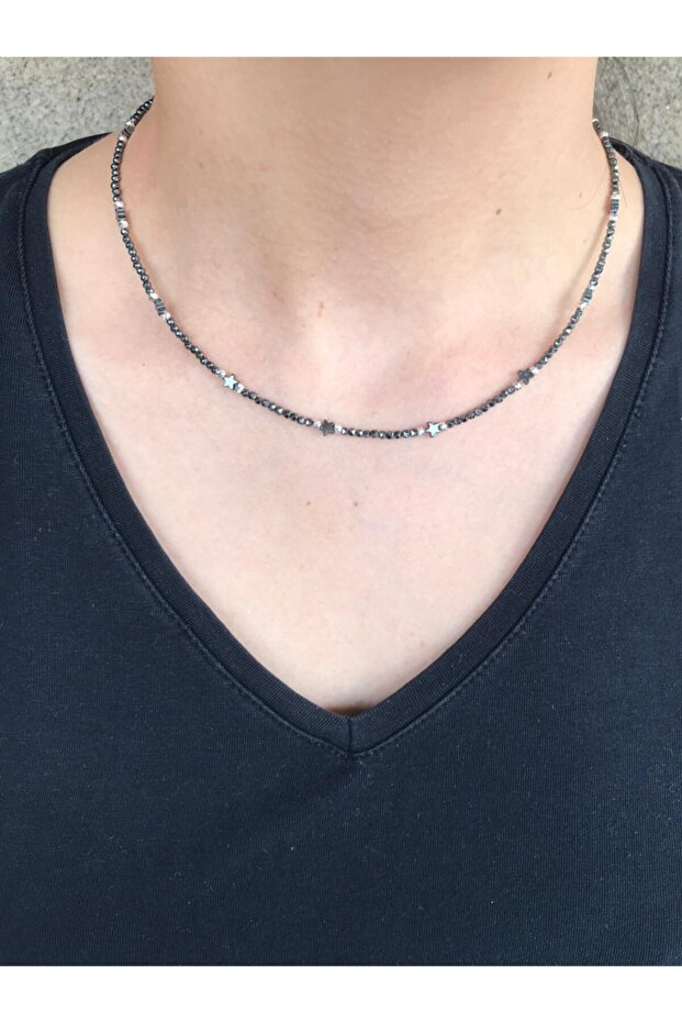 Yıldız Hematit Kolye - 1