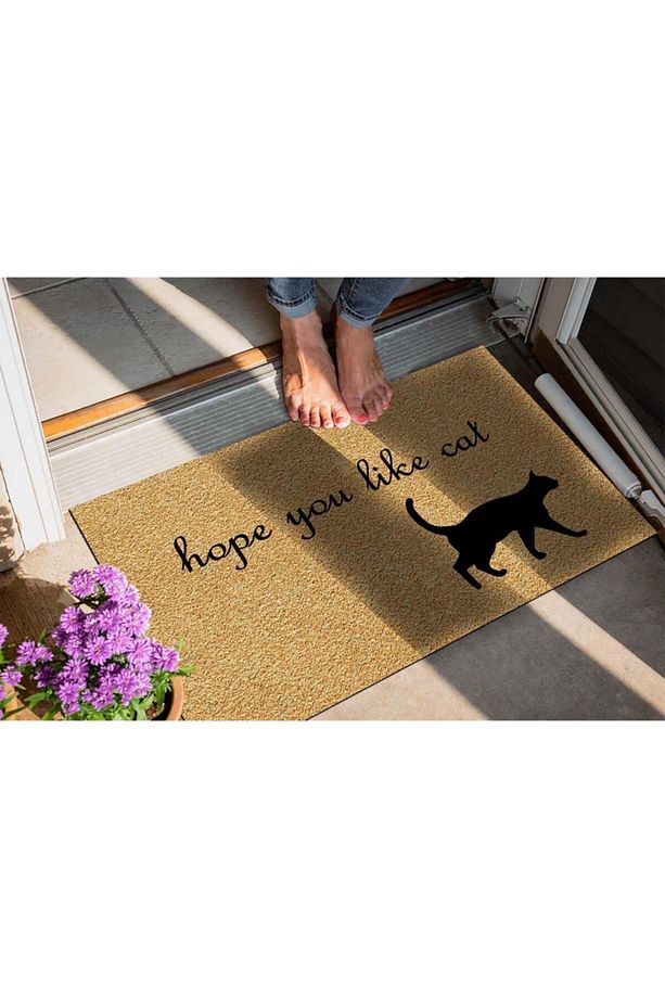 Kedi Desenli Dekoratif Kapı Önü Paspası - 3