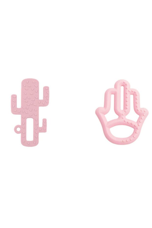 Cactus + Mother's Hand Teether Set Pink