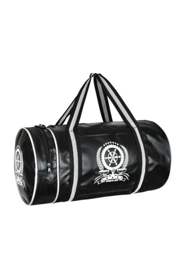 Unisex White Black 2 Compartment Sports Bag