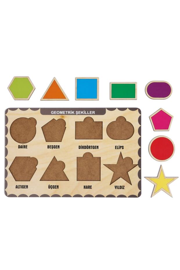Ahşap Bul Tak Eğitici 2 Adet Yapboz Puzzle Seti - 5