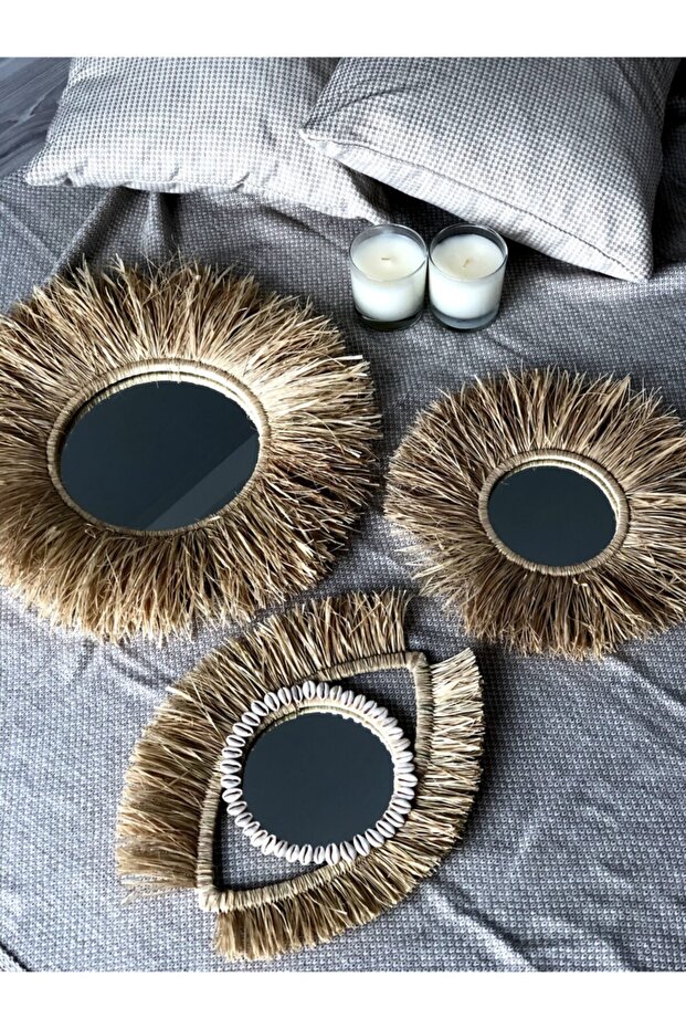 Rafya Ayna 3'lü Boho Set M033 - 3