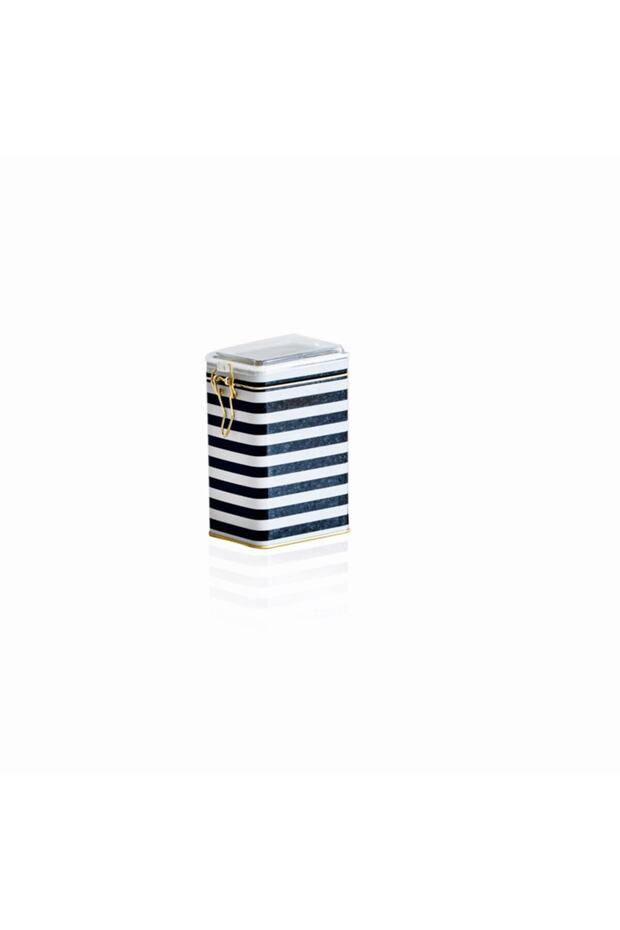 Ef043-g9 Line Black Patterned Rectangular Metal Storage Container 8x10 Cm - 2