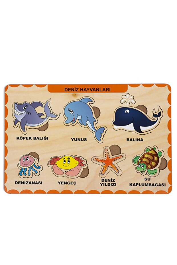 Ahşap Bul Tak Eğitici 2 Adet Yapboz Puzzle Seti - 2
