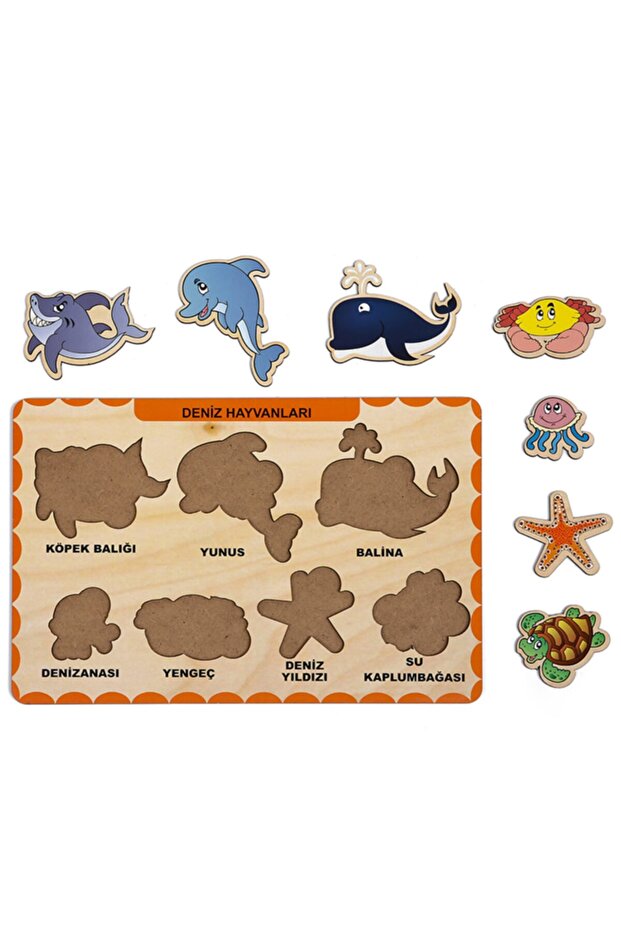 Ahşap Bul Tak Eğitici 2 Adet Yapboz Puzzle Seti - 3