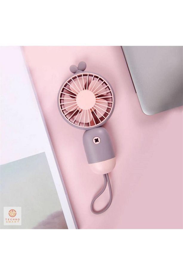 Mini El Fanı Usb Şarjlı Taşınabilir 3 Kademeli Figürlü Ergonomik Tasarımlı Vantilatör - 5