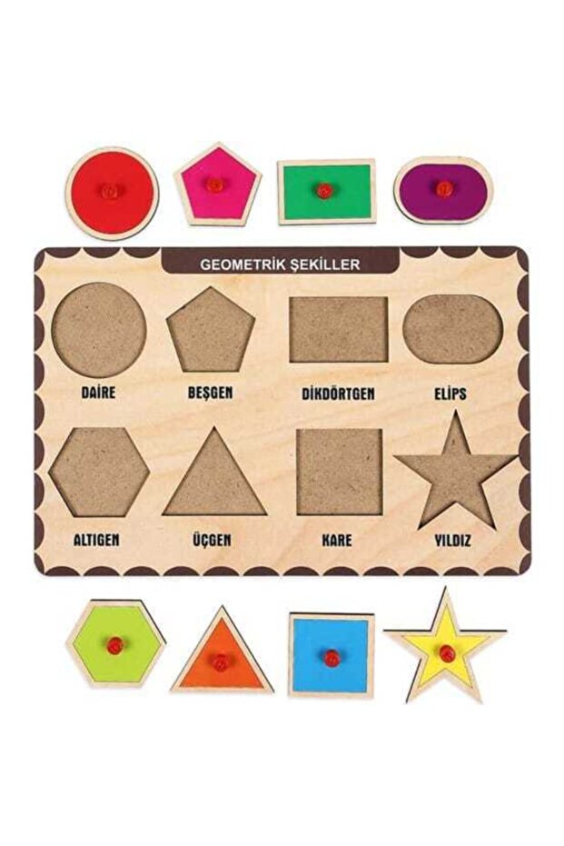 2 Adet Ahşap Tutmalı Puzzle Yapboz Puzzle Seti - 3