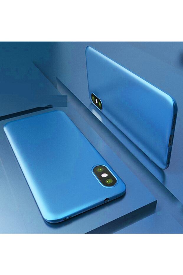 حافظة سيليكون زرقاء غير لامعة متوافقة مع هاتف Xiaomi Mi 8 Pro