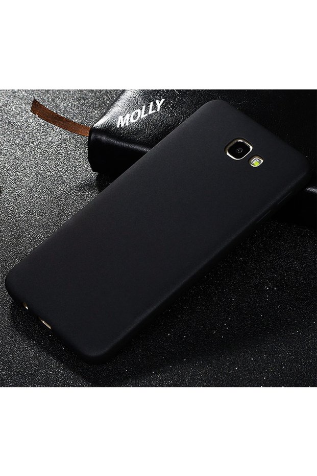 جراب سيليكون أسود غير لامع متوافق مع هاتف Galaxy J7 Prime 2