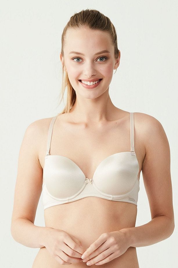 Kadın Ten U.s Polo Assn. 66141 Kulaksız Push-up Sutyen - 1