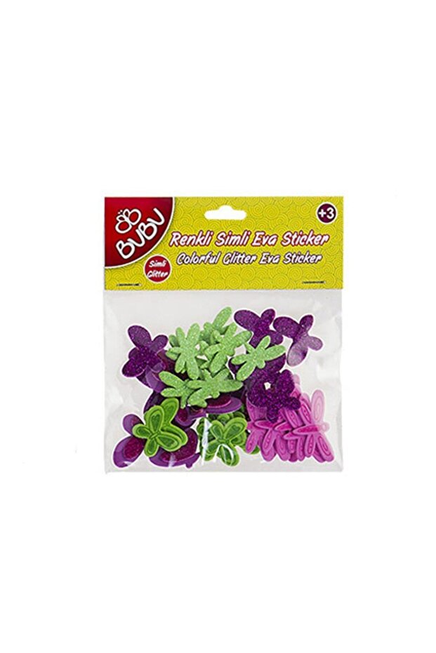 Ceren- Renkli Simli Eva Sticker - 1