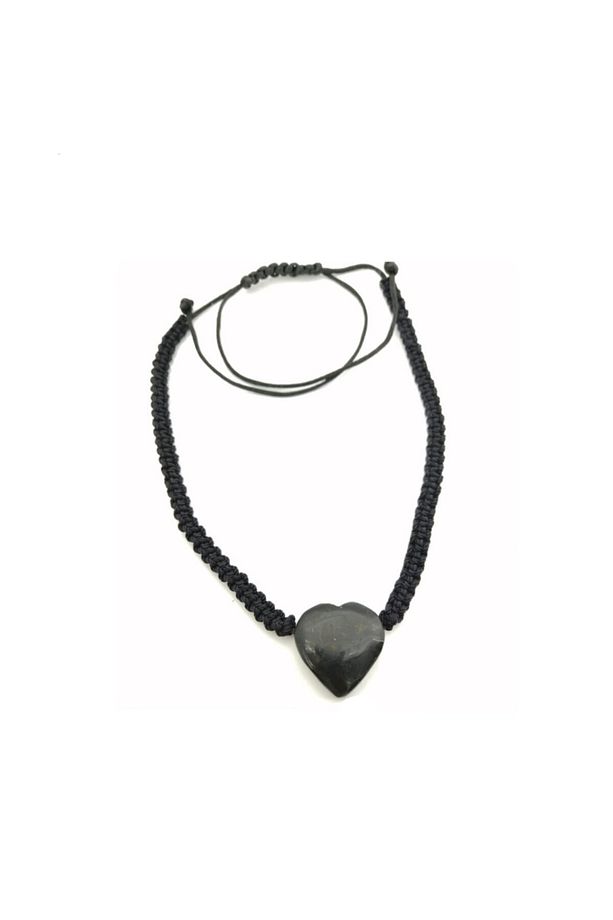 Sertifikalı Shungite Örme Kolye (KALPLİ) - 1
