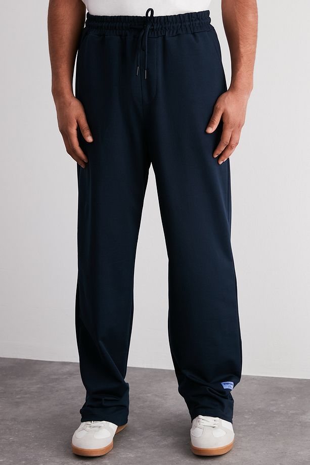 Lacivert Oversize/Rahat Kesim Lastik Belli Paçası Etiketli Eşofman Altı TMNSS24EA00006 - 9
