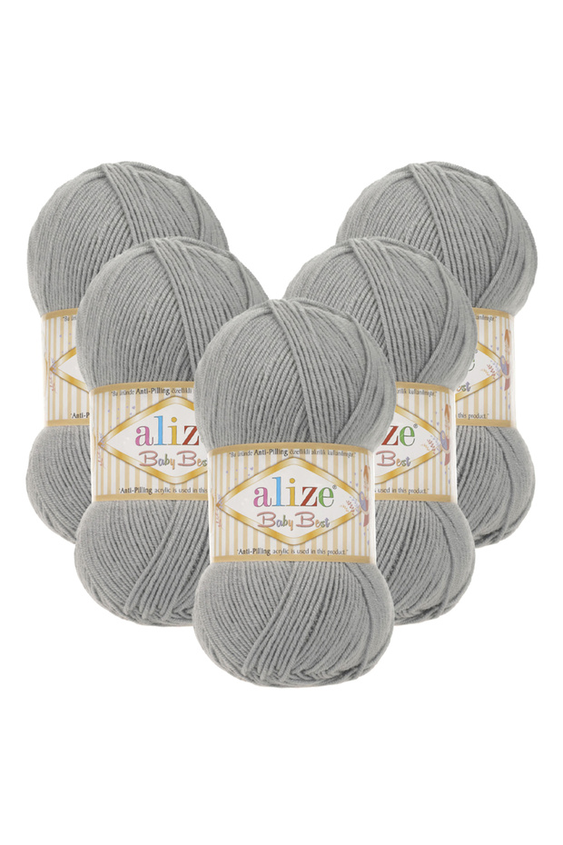 Baby Best 5-Piece 344 Tin Gray Hand Knitting Yarn