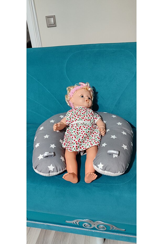 Breastfeeding Pillow and Baby Support Cushion Gray Starry