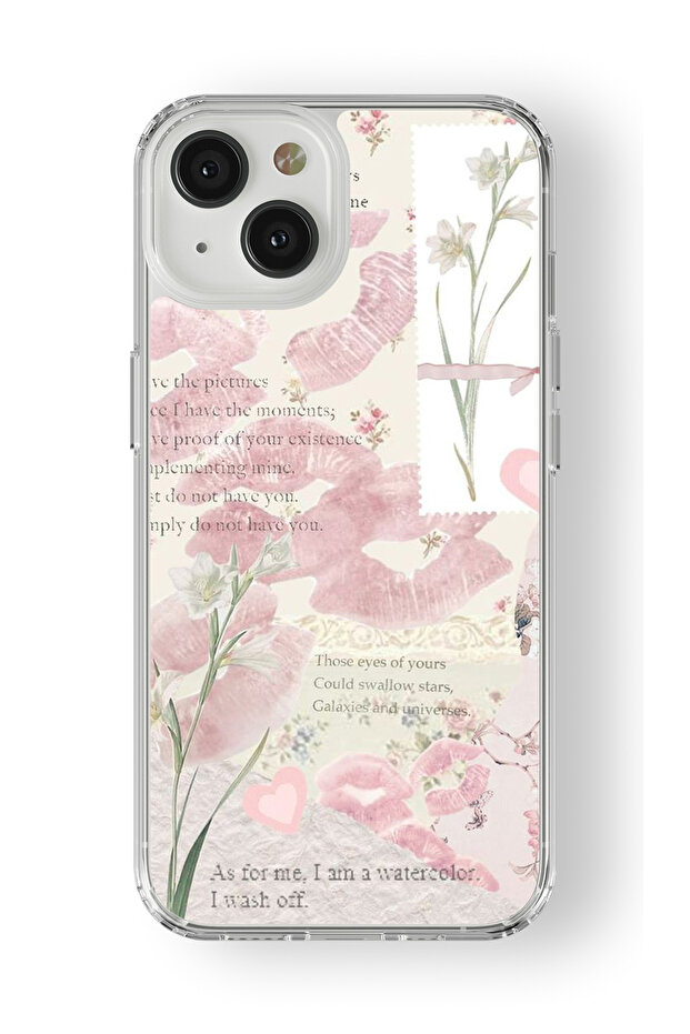 حافظة شفافة مطبوعة بتصميم ألوان مائية متوافقة مع هاتف آيفون 13 - 1