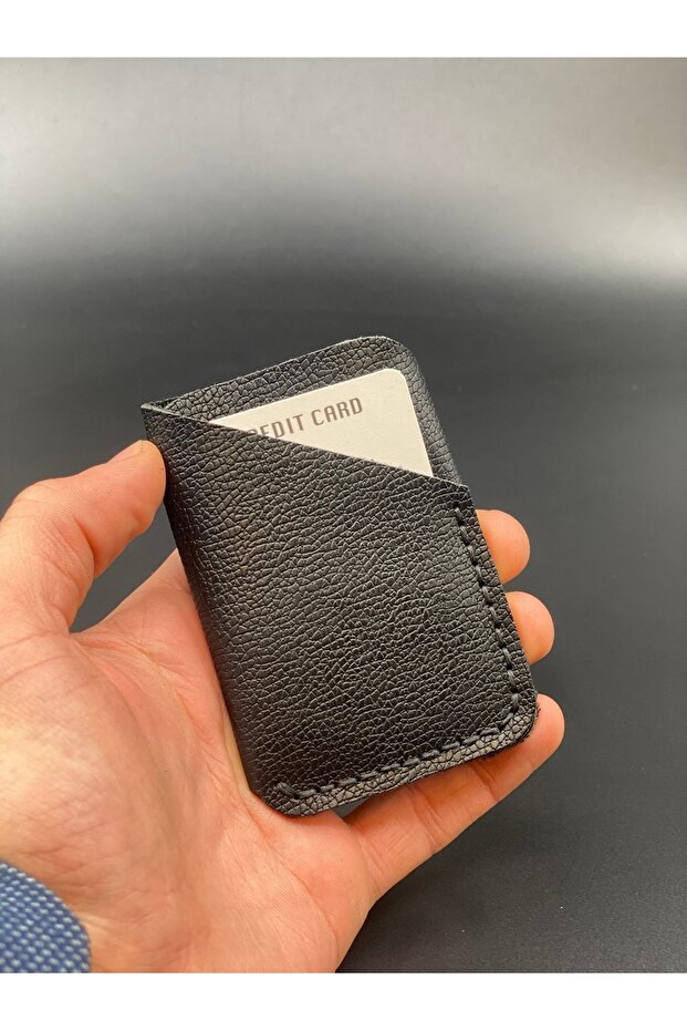 Anthracite Card Holder Genuine Leather Handmade Business Card Holder Slim Men's Card Holder