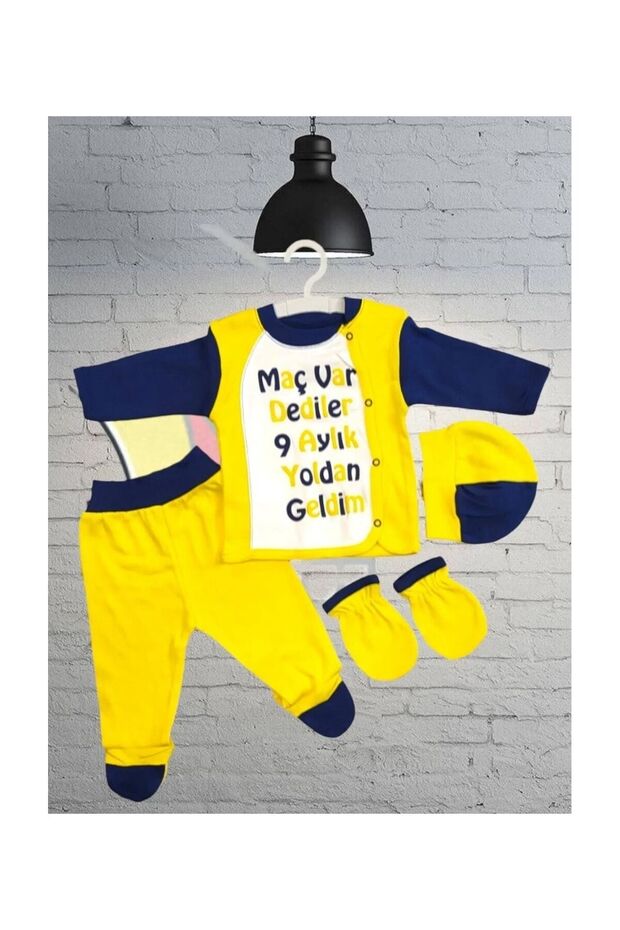 Newborn Baby Fan Bodysuit Set 5 Pieces 100% Cotton