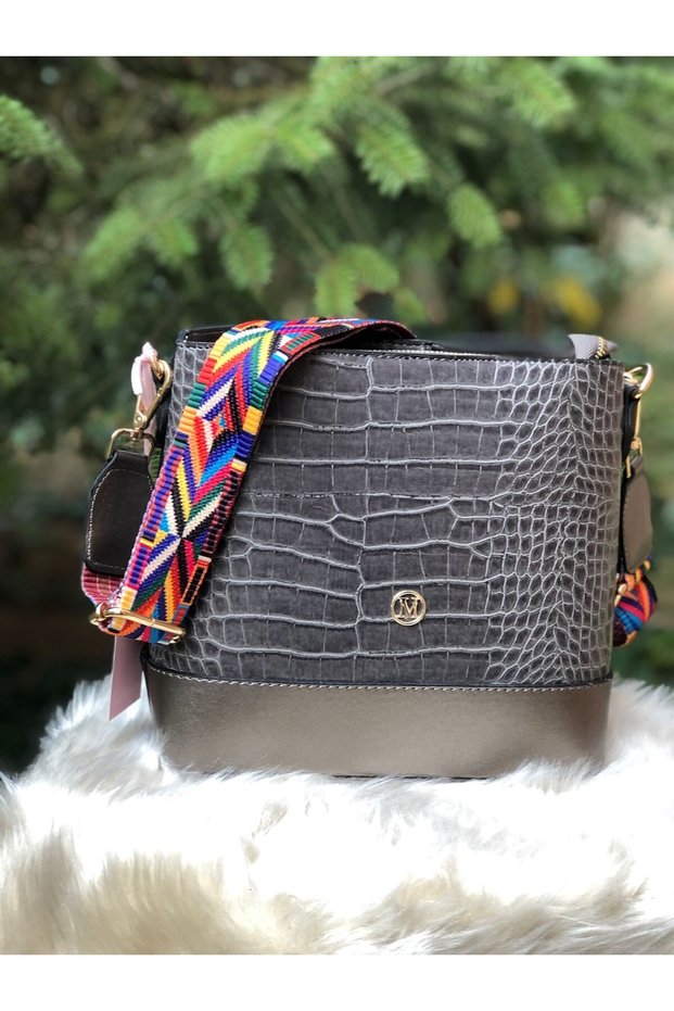 Crossbody Women's Shoulder Bag Mv061 Gray?/grey?Crocodile