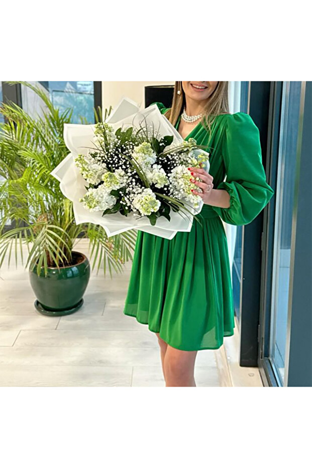 Şifon Mini elbise - 1