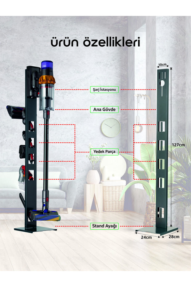 Dyson Gen 5 Detect Uyumlu Dikey Süpürge Standı - 3