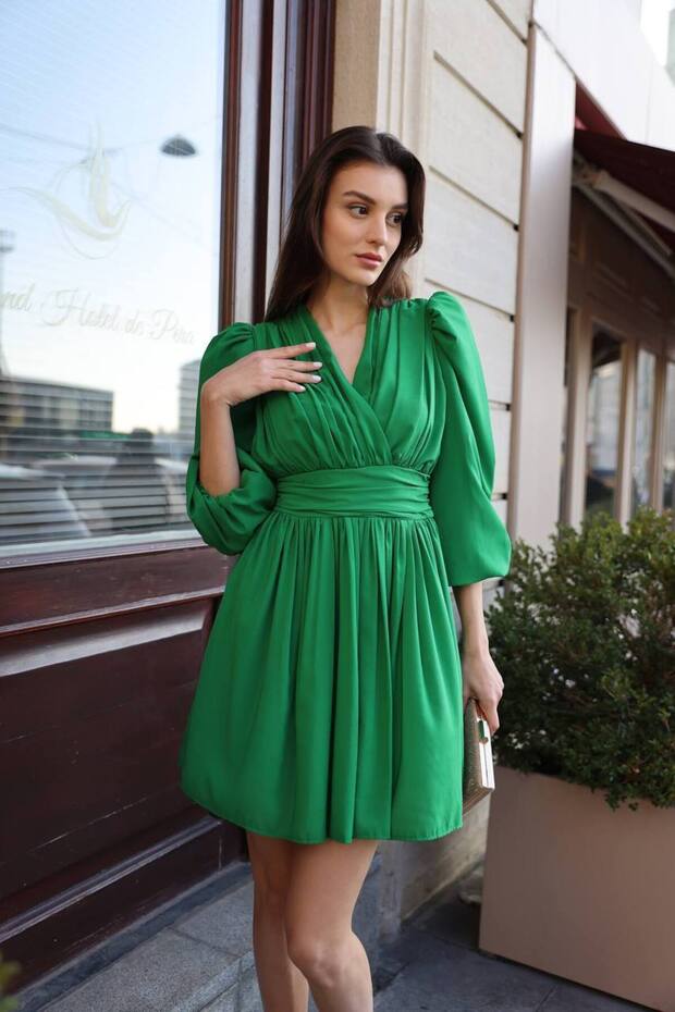 Şifon Mini elbise - 6