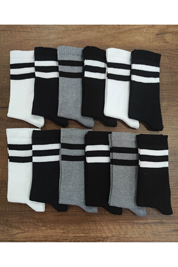 Children's 12 Pairs Long School Socks Cotton College