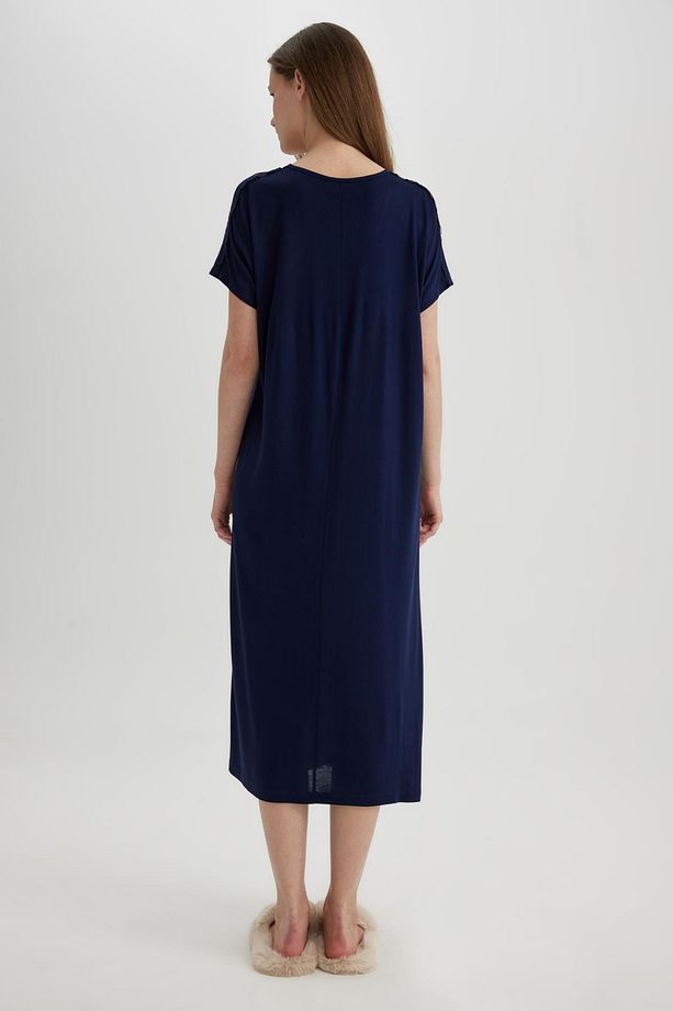 Fall In Love Regular Fit V Yaka Kısa Kollu Viskon Gecelik Z9744az24sp - 5