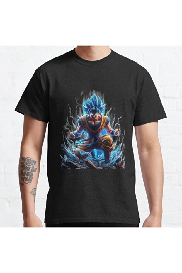 Loose Fit Goku Ssj Blue Design Printed T-shirt