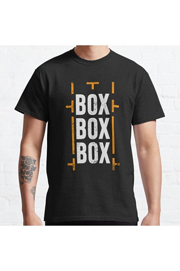 Unisex Formula 1 'Box Box' Racing Pitstop Patterned T-shirt - Loose Fit