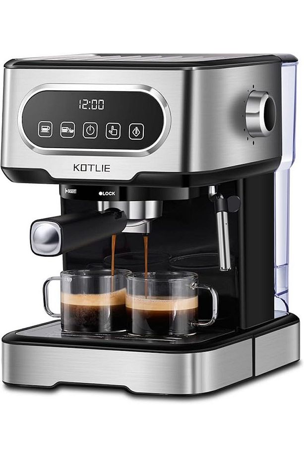 Profesyonel Süt Köpüğü İle Espresso Makinesi: LED Dokunmatik Ekran, 1,5 L Su Tankı, Paslanmaz Çelik - 1