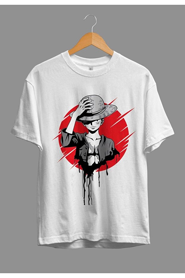 Unisex Loose Fit One Piece Monkey D. Luffy Anime Character Printed Custom Design T-Shirt