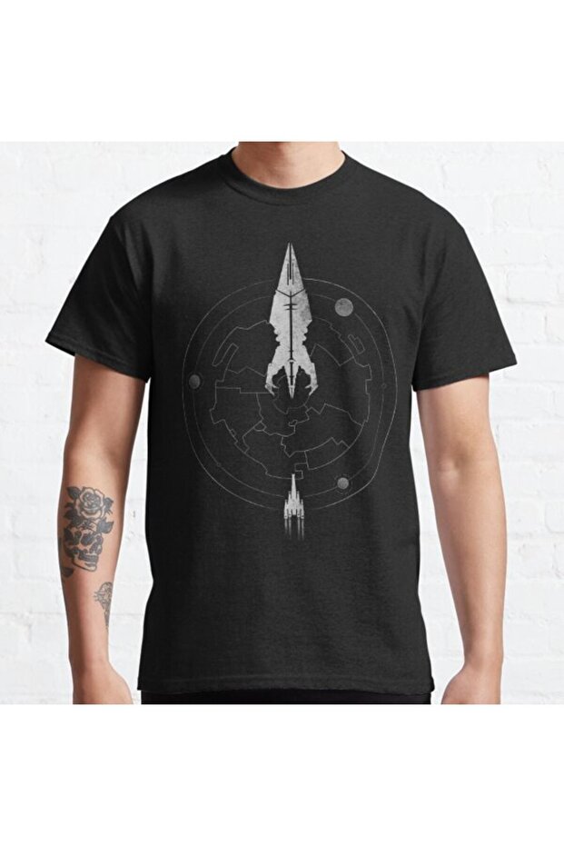 Loose Fit Unisex Mass Effect N7 Normandy Vs Reaper Design Printed T-shirt