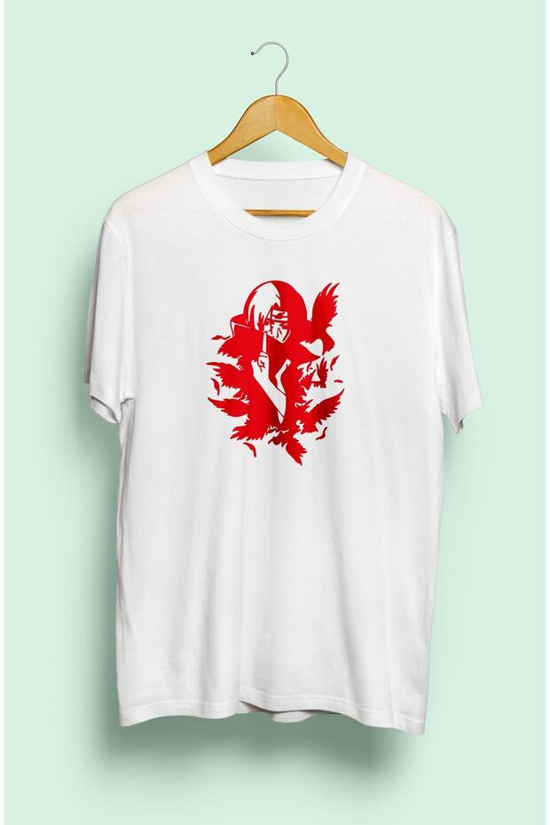 Loose Fit Itachi Uchiha Naruto Anime Manga Character Design Printed T-Shirt