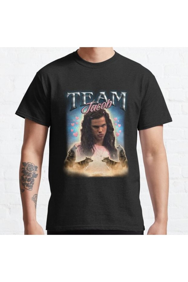 Loose Fit Unisex Team Jacob Cursed Fan Collage Design Printed T-shirt