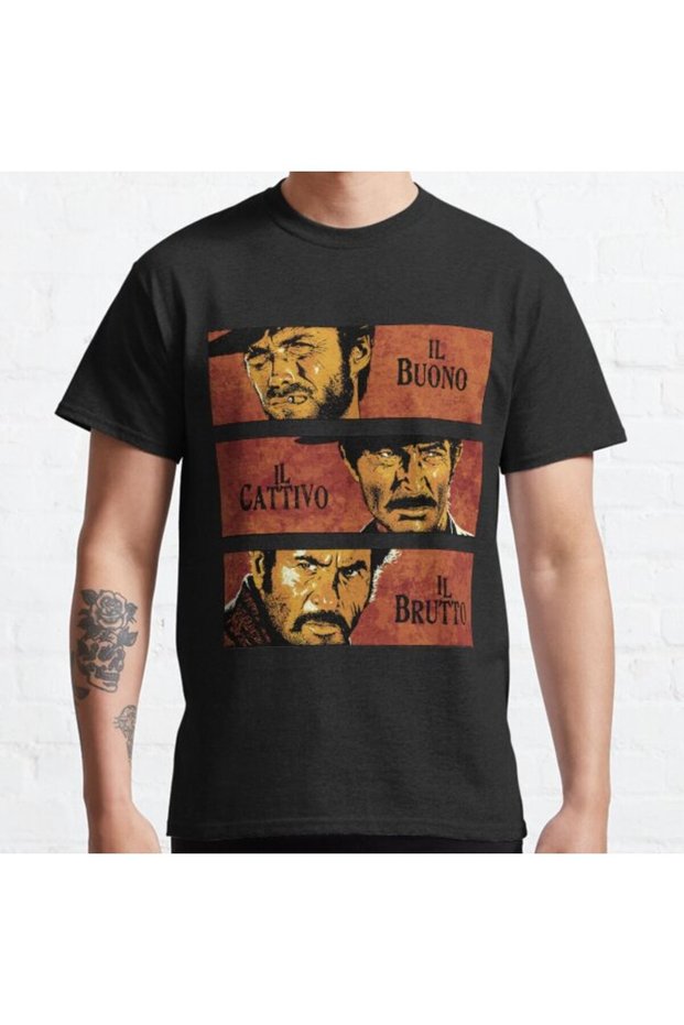 Loose Fit Unisex The Good, The Bad, And The Ugly Design Printed T-shirt