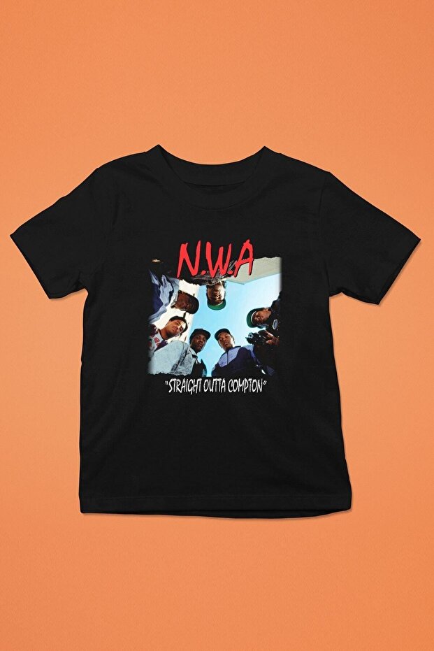 Unisex Loose Fit N.w.a Printed Black T-Shirt