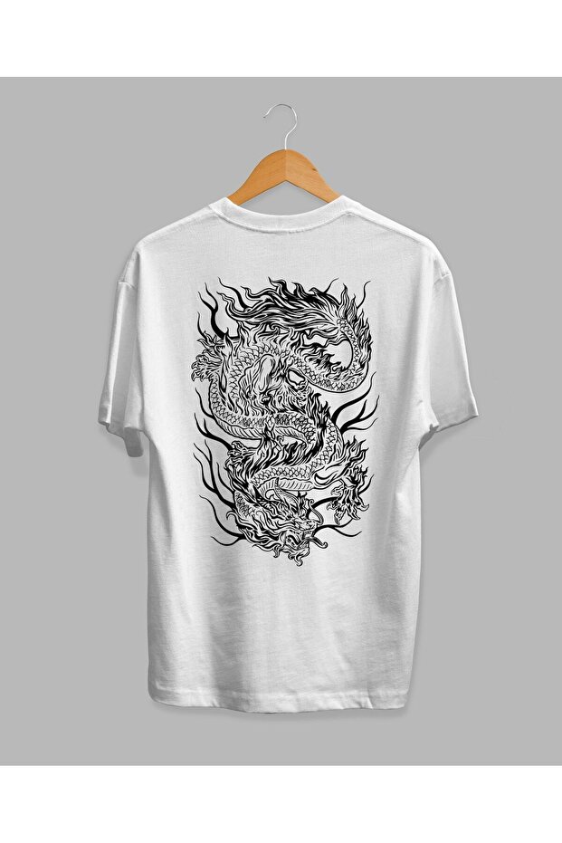 Loose Fit Back Printed China Dragon Printed T-shirt