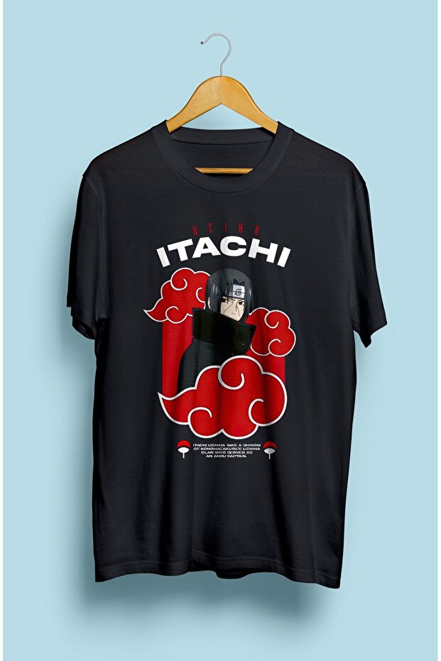 Loose Fit Unisex Uchiha Itachi Naruto Anime Character Design Printed T-Shirt