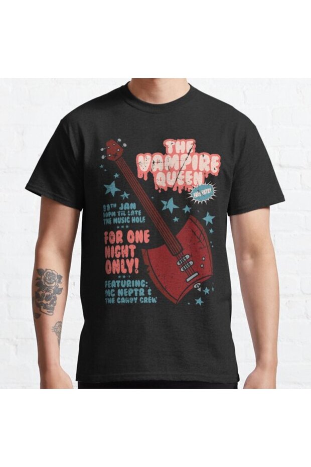 Loose Fit Unisex The Vampire Queen Music Poster Design Printed T-shirt