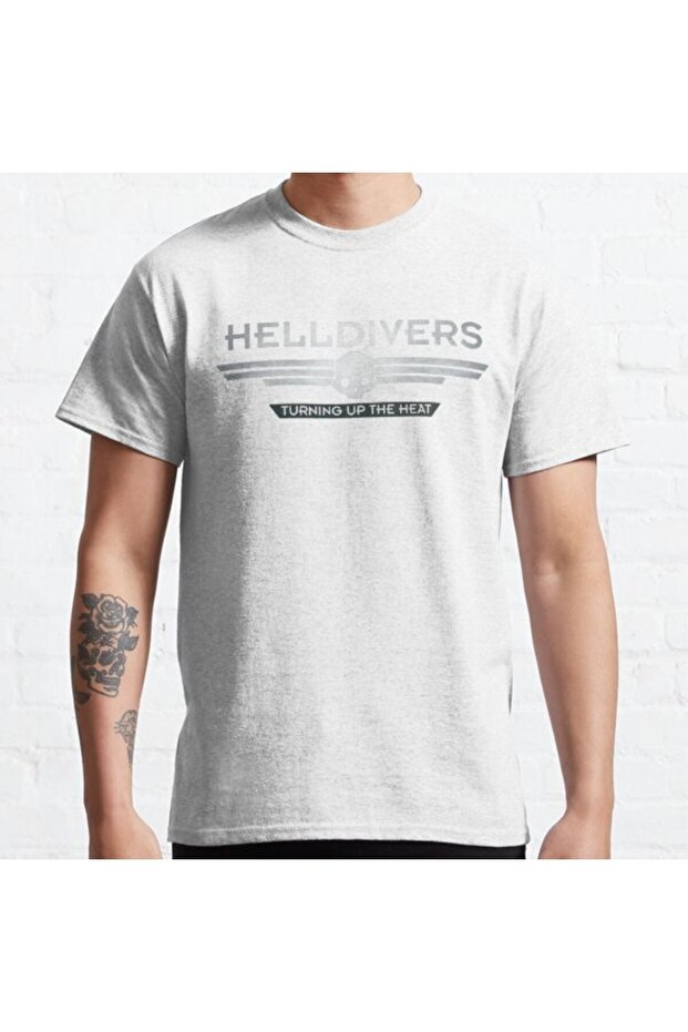 Loose Fit Unisex Turning Up The Heat-helldivers Design Printed T-shirt